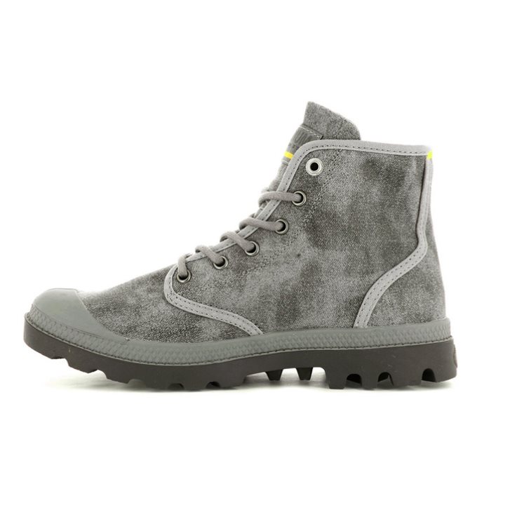 Palladium Pampa Hi WAX Women's Boots Grey | UK W829-KAG